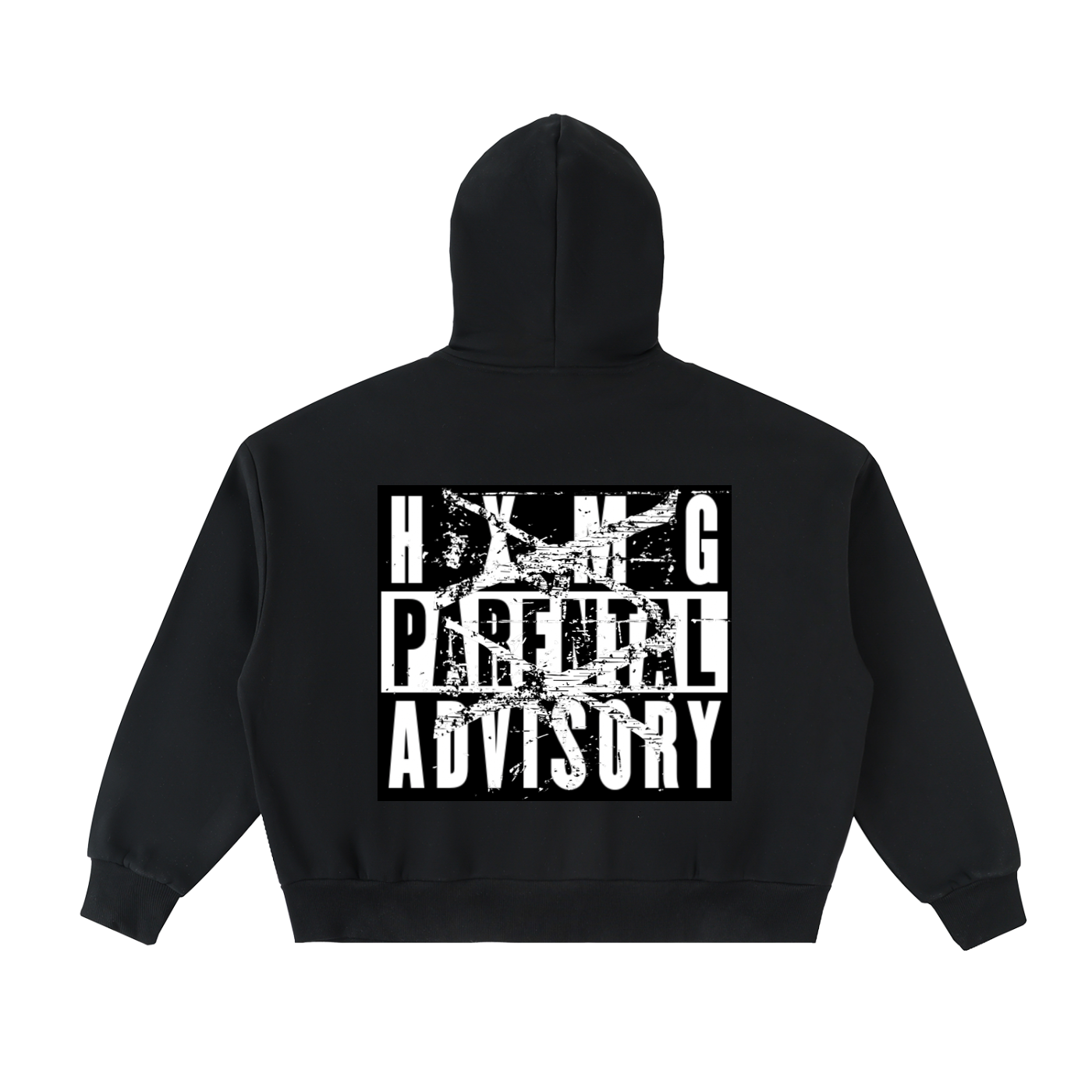 HXMG-Fleeced Full-Zip Boxy Hoodie