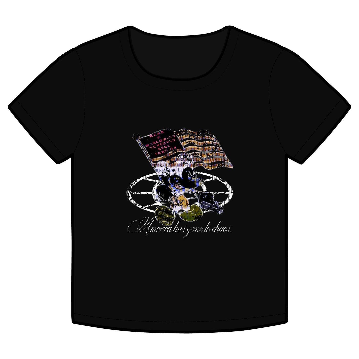 “America has gone chaos” Vintage-Inspired Organic Rib Baby Tee