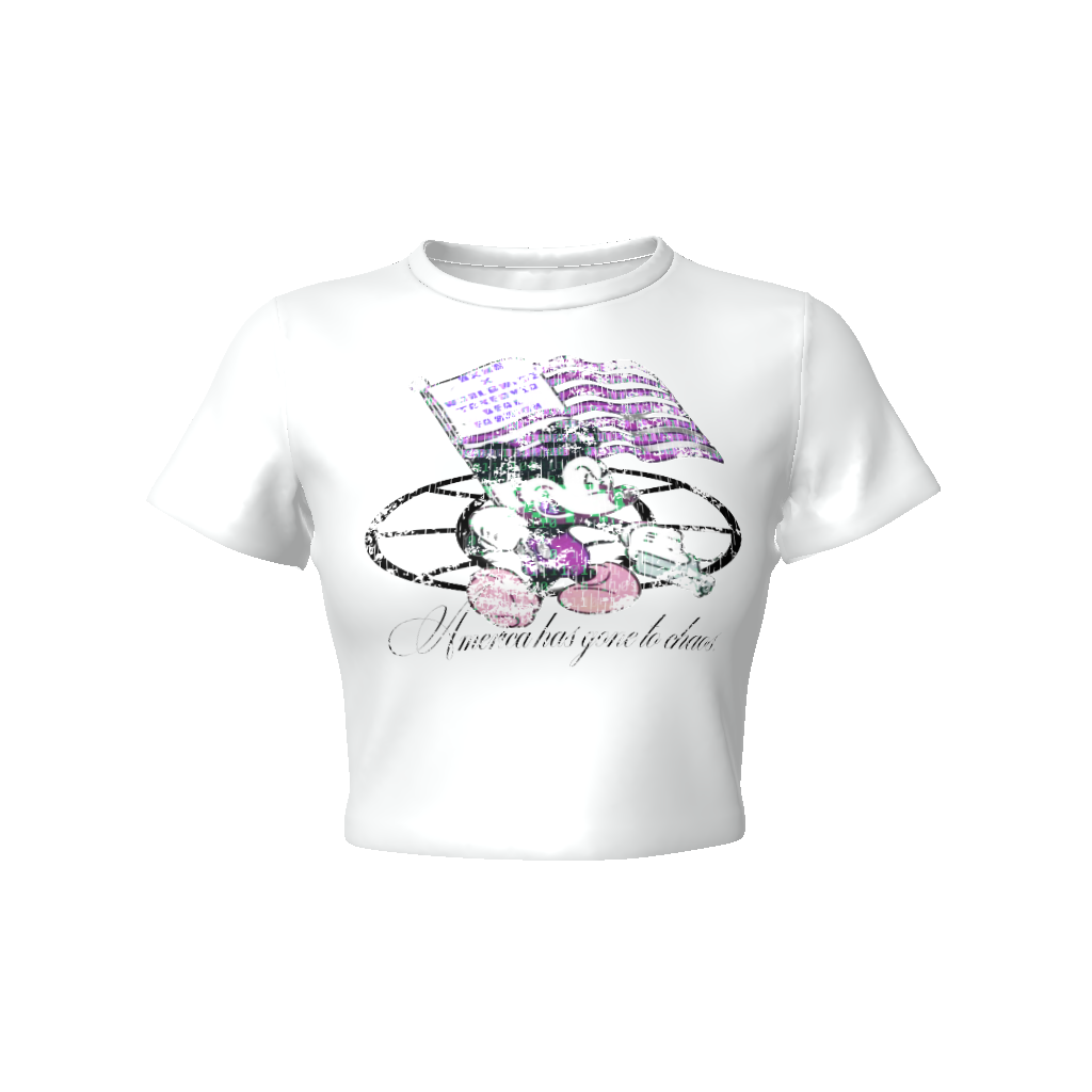 America has gone chaos- Women's Fitted Crop Tee