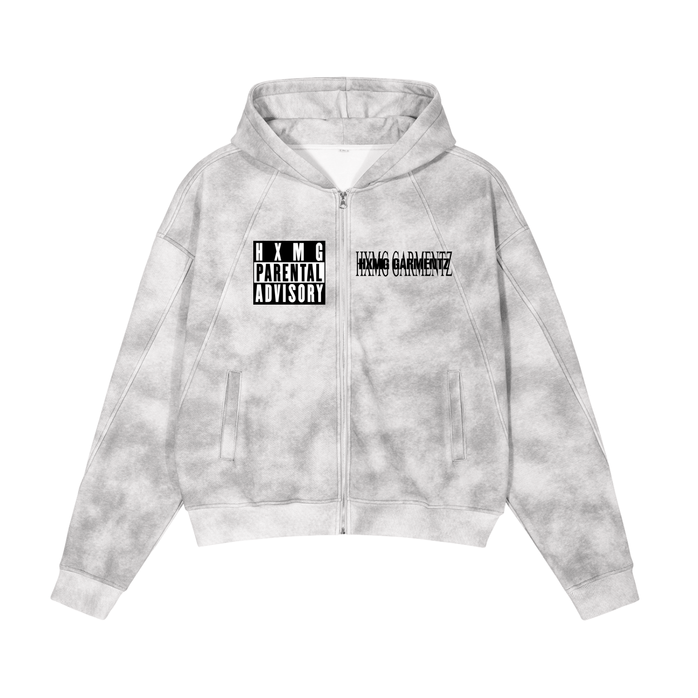HXMG Dirty Washed Boxy Zip-up Fleece Hoodie