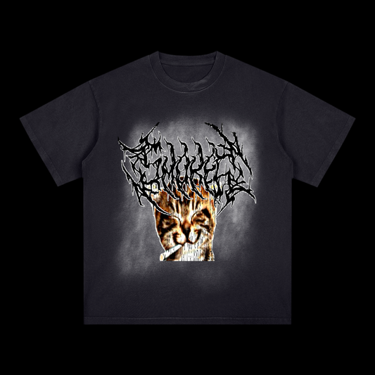 SMOKEY HARDCORE- Washed Drop Shoulder T-Shirt - 250 GSM