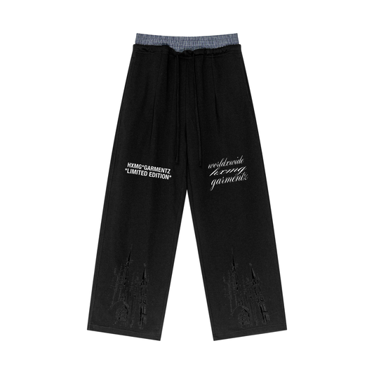 HXMG DOUBLE Plaid Contrast Waist Pants