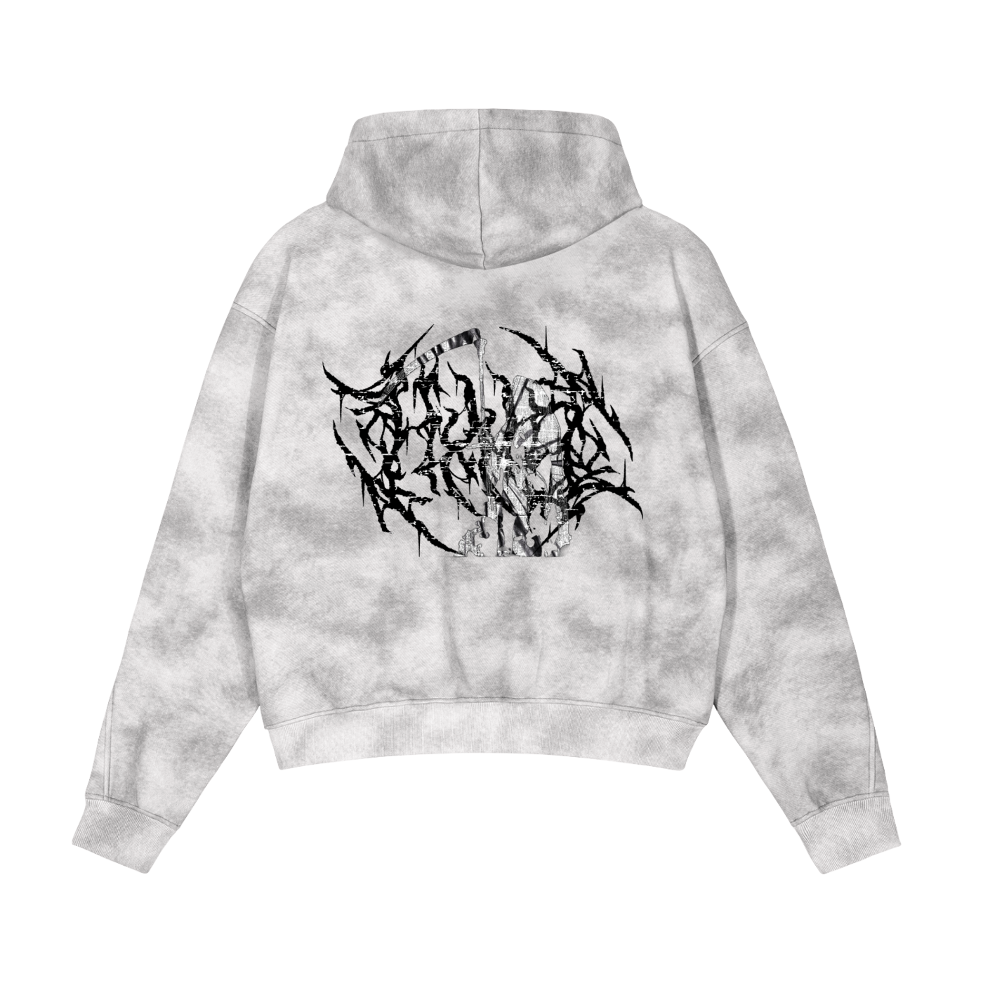 HXMG Dirty Washed Boxy Zip-up Fleece Hoodie